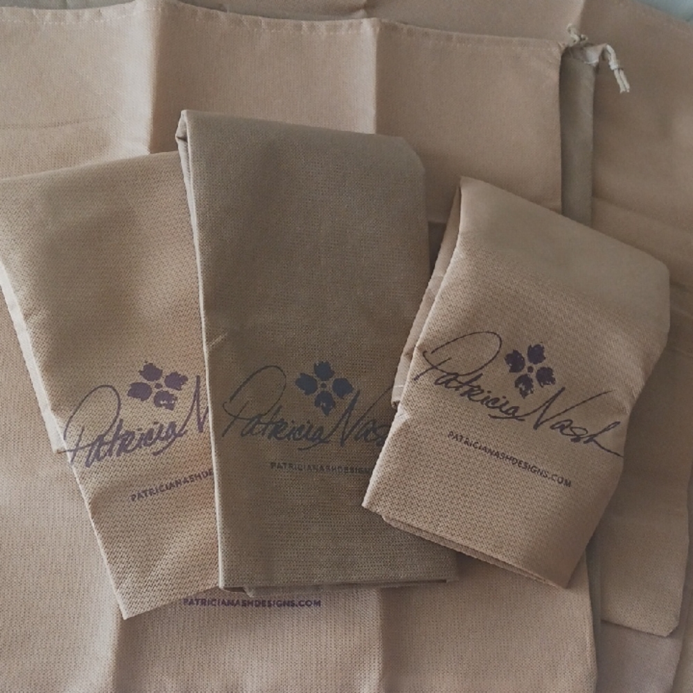 Patricia Nash 10 Dust Bag Tan Storage Cover  Fabric Aprrox. 17" x 17"